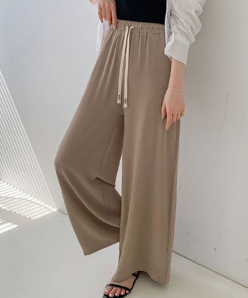 VIVID LADY(ビビッドレディー)の「夏ワイドパンツ レディース ボトムス(その他パンツ・レディース・ベージュ/ブラック/カーキ・FREE)」の6枚目の写真