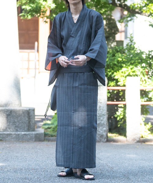 JOHN'S CLOSET（ジョンズクローゼット）の「【13】しじら織り浴衣〔4点セット〕（浴衣・メンズ・グレー/チャコールグレー/ブラック/ネイビー/ブラック系その他・MEDIUM/LARGE/X-LARGE）」の17枚目の写真