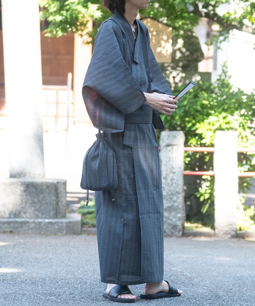 JOHN'S CLOSET（ジョンズクローゼット）の「【13】しじら織り浴衣〔4点セット〕（浴衣・メンズ・グレー/チャコールグレー/ブラック/ネイビー/ブラック系その他・MEDIUM/LARGE/X-LARGE）」の18枚目の写真