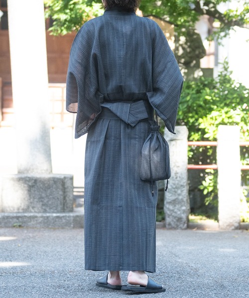 JOHN'S CLOSET（ジョンズクローゼット）の「【13】しじら織り浴衣〔4点セット〕（浴衣・メンズ・グレー/チャコールグレー/ブラック/ネイビー/ブラック系その他・MEDIUM/LARGE/X-LARGE）」の19枚目の写真