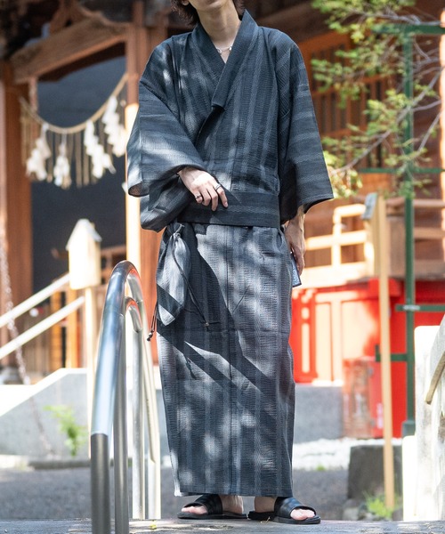 JOHN'S CLOSET（ジョンズクローゼット）の「【13】しじら織り浴衣〔4点セット〕（浴衣・メンズ・グレー/チャコールグレー/ブラック/ネイビー/ブラック系その他・MEDIUM/LARGE/X-LARGE）」の13枚目の写真