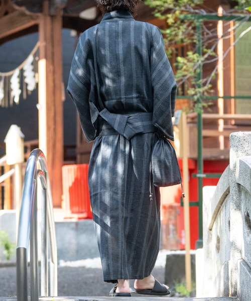 JOHN'S CLOSET（ジョンズクローゼット）の「【13】しじら織り浴衣〔4点セット〕（浴衣・メンズ・グレー/チャコールグレー/ブラック/ネイビー/ブラック系その他・MEDIUM/LARGE/X-LARGE）」の16枚目の写真