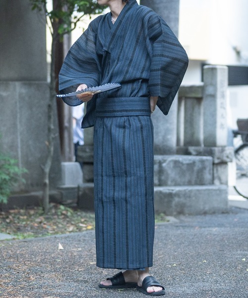 JOHN'S CLOSET（ジョンズクローゼット）の「【13】しじら織り浴衣〔4点セット〕（浴衣・メンズ・グレー/チャコールグレー/ブラック/ネイビー/ブラック系その他・MEDIUM/LARGE/X-LARGE）」の22枚目の写真