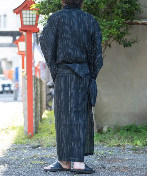 JOHN'S CLOSET（ジョンズクローゼット）の「【13】しじら織り浴衣〔4点セット〕（浴衣・メンズ・グレー/チャコールグレー/ブラック/ネイビー/ブラック系その他・MEDIUM/LARGE/X-LARGE）」の10枚目の写真