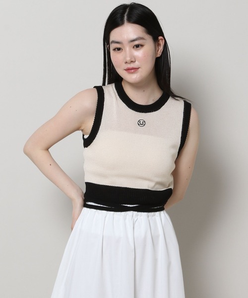 3.3 Field Trip （3.3フィールドトリップ）の「3.3 Field Trip／バイカラーニットベスト（ベスト・レディース・ブラック/ホワイト・FREE）」の5枚目の写真