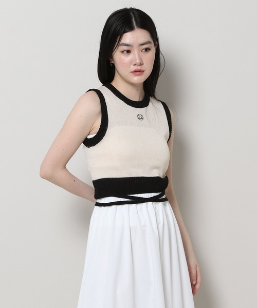 3.3 Field Trip （3.3フィールドトリップ）の「3.3 Field Trip／バイカラーニットベスト（ベスト・レディース・ブラック/ホワイト・FREE）」の7枚目の写真