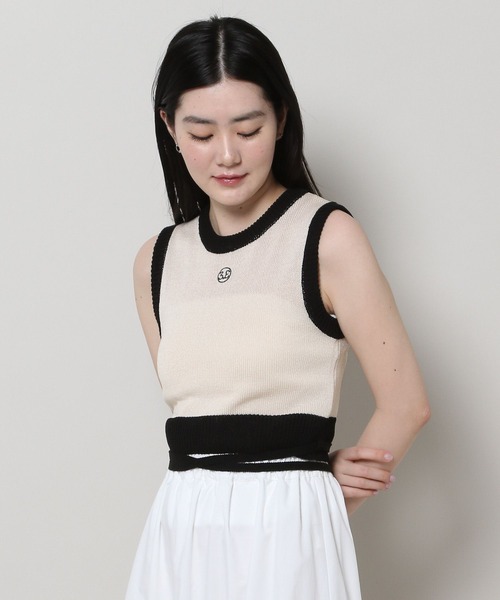 3.3 Field Trip （3.3フィールドトリップ）の「3.3 Field Trip／バイカラーニットベスト（ベスト・レディース・ブラック/ホワイト・FREE）」の8枚目の写真