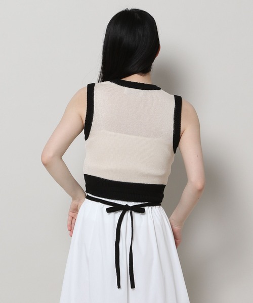 3.3 Field Trip （3.3フィールドトリップ）の「3.3 Field Trip／バイカラーニットベスト（ベスト・レディース・ブラック/ホワイト・FREE）」の9枚目の写真