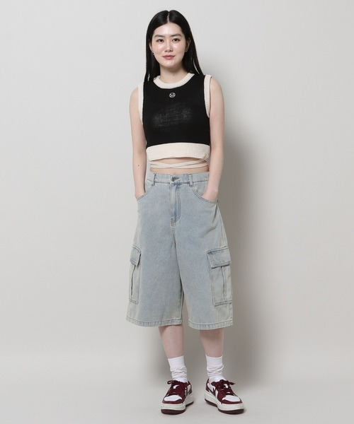 3.3 Field Trip （3.3フィールドトリップ）の「3.3 Field Trip／バイカラーニットベスト（ベスト・レディース・ブラック/ホワイト・FREE）」の10枚目の写真