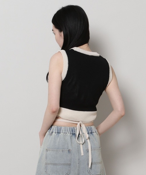 3.3 Field Trip （3.3フィールドトリップ）の「3.3 Field Trip／バイカラーニットベスト（ベスト・レディース・ブラック/ホワイト・FREE）」の14枚目の写真