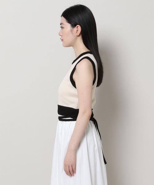 3.3 Field Trip （3.3フィールドトリップ）の「3.3 Field Trip／バイカラーニットベスト（ベスト・レディース・ブラック/ホワイト・FREE）」の18枚目の写真