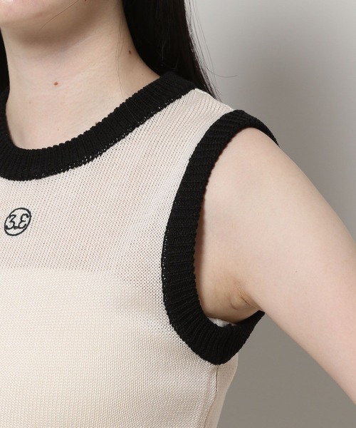 3.3 Field Trip （3.3フィールドトリップ）の「3.3 Field Trip／バイカラーニットベスト（ベスト・レディース・ブラック/ホワイト・FREE）」の21枚目の写真