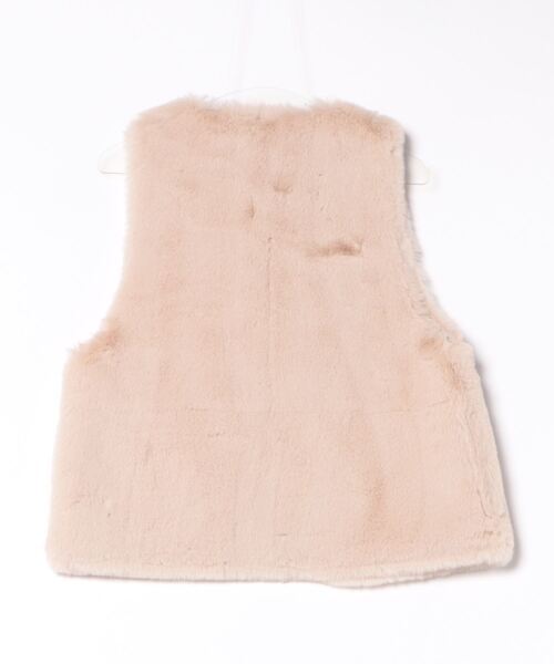 Q（キュー）の「リバーフェイクファーベスト（ベスト・レディース・ベージュ/グレイッシュベージュ・MEDIUM）」の5枚目の写真