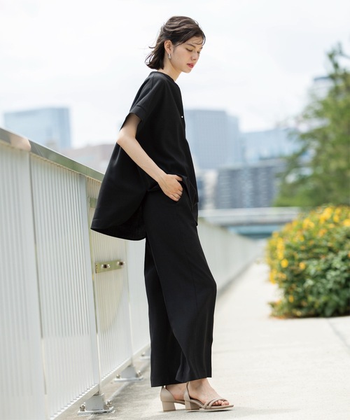 OPAQUE.CLIP（オペークドットクリップ）の「◆《SS-LLsize≫パール調ボタンスキッパーブラウス/セットアップ対応【防シワ/ストレッチ/抗ピル/洗濯機洗い可】（シャツ/ブラウス・レディース・ネイビー/キャメル/ブラック/ライトベージュ・40/38/42/36/34）」の18枚目の写真