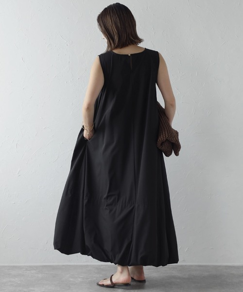 セール】裾バルーン撥水ノースリワンピ（ワンピース）｜Bonjour Sagan