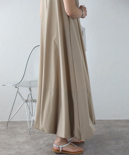 Bonjour Sagan（ボンジュールサガン）の「裾バルーン撥水ノースリワンピ（ワンピース・レディース・ブラック/カーキブラウン/ベージュ・FREE）」の14枚目の写真