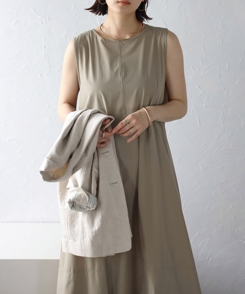 Bonjour Sagan（ボンジュールサガン）の「裾バルーン撥水ノースリワンピ（ワンピース・レディース・ブラック/カーキブラウン/ベージュ・FREE）」の17枚目の写真