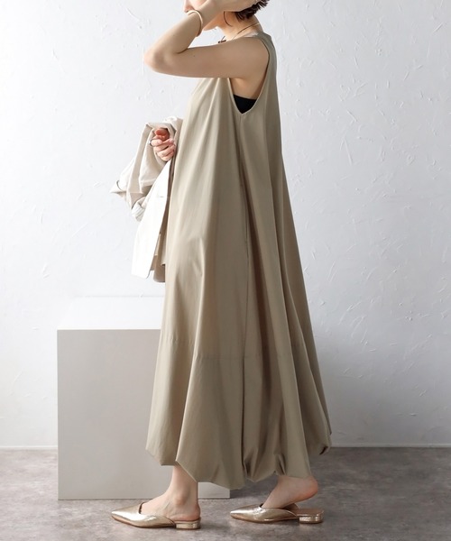 Bonjour Sagan（ボンジュールサガン）の「裾バルーン撥水ノースリワンピ（ワンピース・レディース・ブラック/カーキブラウン/ベージュ・FREE）」の18枚目の写真