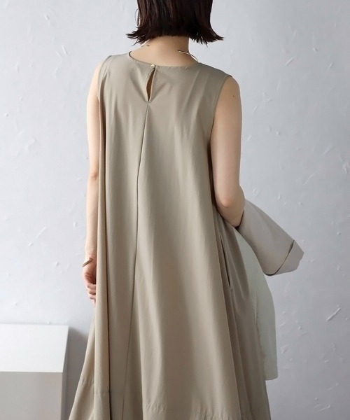 Bonjour Sagan（ボンジュールサガン）の「裾バルーン撥水ノースリワンピ（ワンピース・レディース・ブラック/カーキブラウン/ベージュ・FREE）」の21枚目の写真