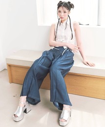 REDYAZEL | ノースリーブギャザーリボンシャツ(シャツ/ブラウス)