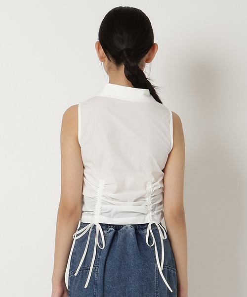 REDYAZEL（レディアゼル）の「ノースリーブギャザーリボンシャツ（シャツ/ブラウス・レディース・オフホワイト/ピンク/ブラック系その他・FREE）」の5枚目の写真