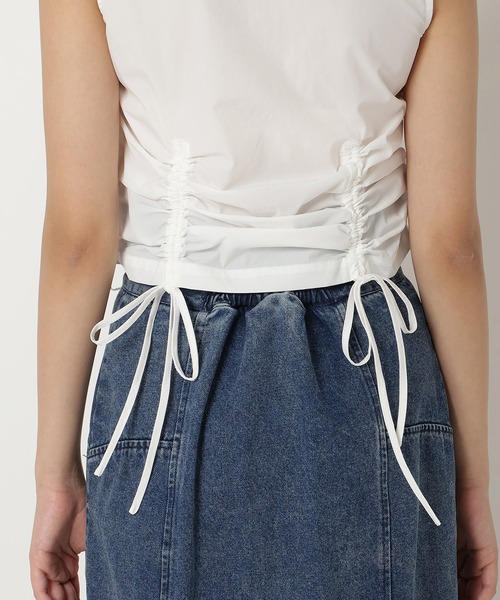 REDYAZEL（レディアゼル）の「ノースリーブギャザーリボンシャツ（シャツ/ブラウス・レディース・オフホワイト/ピンク/ブラック系その他・FREE）」の9枚目の写真