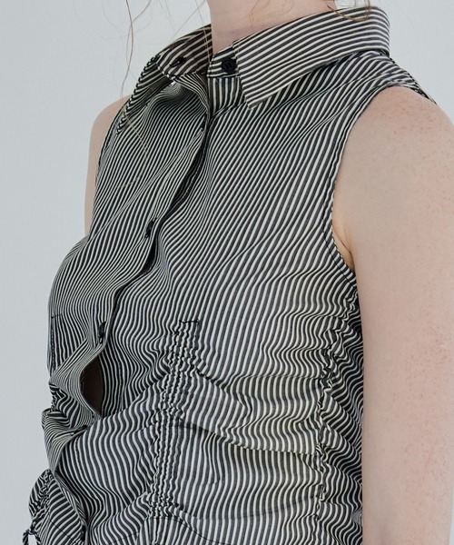 REDYAZEL（レディアゼル）の「ノースリーブギャザーリボンシャツ（シャツ/ブラウス・レディース・オフホワイト/ピンク/ブラック系その他・FREE）」の16枚目の写真