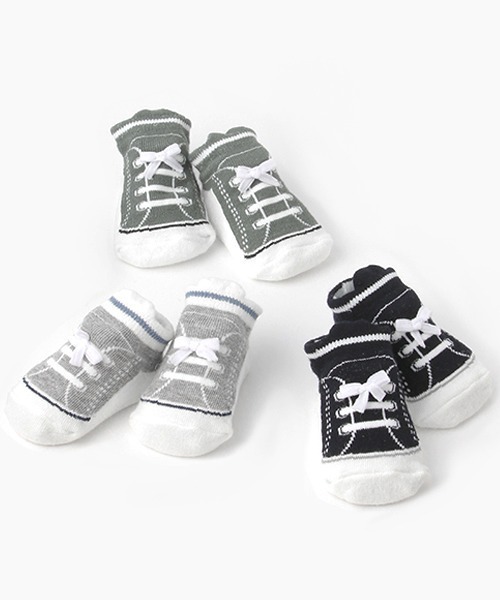 petit main(プティマイン)の「スニーカーカップソックス(ベビーシューズ/ベビーソックス・キッズ・トップグレー/ネイビー/ダークグリーン・9-11cm/11-13cm)」の4枚目の写真