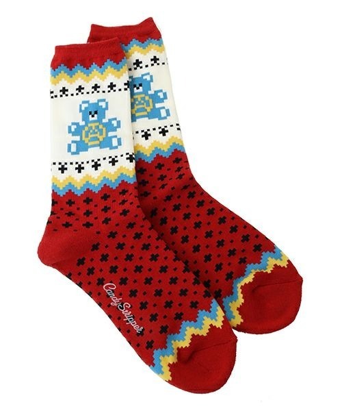 Candy Stripper（キャンディストリッパー）の「ANARCHY BEAR NORDIC ソックス（ソックス/靴下・レディース・ブラック/ライトブルー/レッド・FREE）」の3枚目の写真