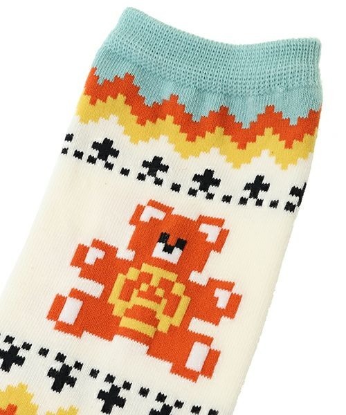 Candy Stripper（キャンディストリッパー）の「ANARCHY BEAR NORDIC ソックス（ソックス/靴下・レディース・ブラック/ライトブルー/レッド・FREE）」の8枚目の写真