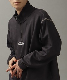 【GENUINE DICKIES/ジェニュインディッキーズ】ポリスウェード 配色 ステッチ ハーフジップ 長袖 スウェット トレーナー