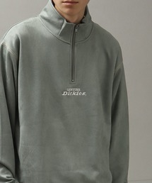 【GENUINE DICKIES/ジェニュインディッキーズ】ポリスウェード 配色 ステッチ ハーフジップ 長袖 スウェット トレーナー