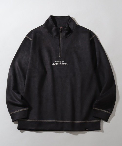 Dickies（ディッキーズ）の「【GENUINE DICKIES/ジェニュインディッキーズ】ポリスウェード 配色 ステッチ ハーフジップ 長袖 スウェット トレーナー（スウェット・メンズ・スミクロ/グリーン/ブルー/オフホワイト・XL/M/L）」の5枚目の写真