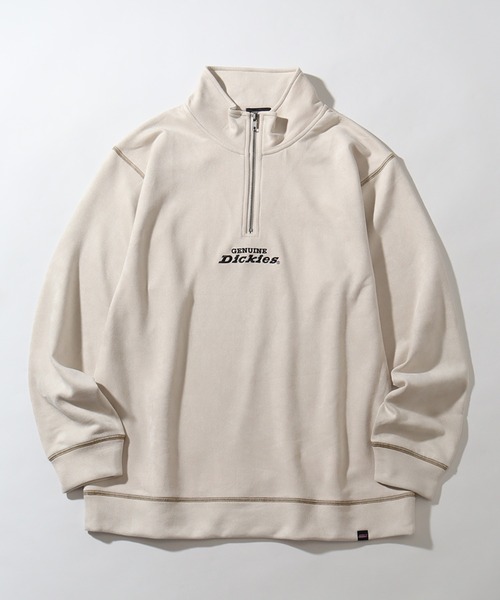 Dickies（ディッキーズ）の「【GENUINE DICKIES/ジェニュインディッキーズ】ポリスウェード 配色 ステッチ ハーフジップ 長袖 スウェット トレーナー（スウェット・メンズ・スミクロ/グリーン/ブルー/オフホワイト・XL/M/L）」の7枚目の写真
