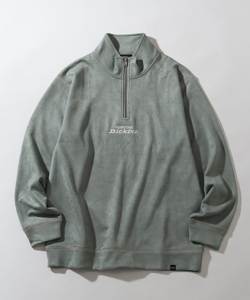 Dickies（ディッキーズ）の「【GENUINE DICKIES/ジェニュインディッキーズ】ポリスウェード 配色 ステッチ ハーフジップ 長袖 スウェット トレーナー（スウェット・メンズ・スミクロ/グリーン/ブルー/オフホワイト・XL/M/L）」の8枚目の写真
