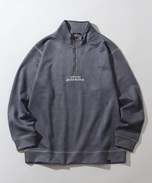 Dickies（ディッキーズ）の「【GENUINE DICKIES/ジェニュインディッキーズ】ポリスウェード 配色 ステッチ ハーフジップ 長袖 スウェット トレーナー（スウェット・メンズ・スミクロ/グリーン/ブルー/オフホワイト・XL/M/L）」の9枚目の写真