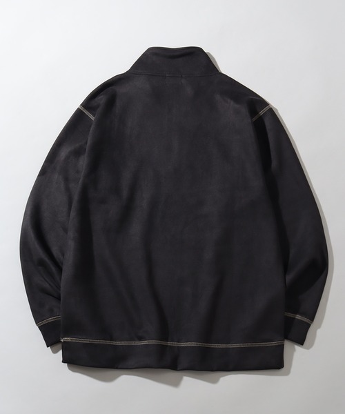 Dickies（ディッキーズ）の「【GENUINE DICKIES/ジェニュインディッキーズ】ポリスウェード 配色 ステッチ ハーフジップ 長袖 スウェット トレーナー（スウェット・メンズ・スミクロ/グリーン/ブルー/オフホワイト・XL/M/L）」の6枚目の写真