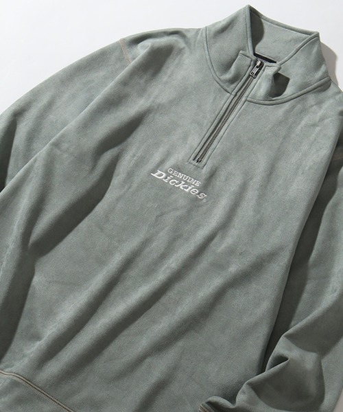 Dickies（ディッキーズ）の「【GENUINE DICKIES/ジェニュインディッキーズ】ポリスウェード 配色 ステッチ ハーフジップ 長袖 スウェット トレーナー（スウェット・メンズ・スミクロ/グリーン/ブルー/オフホワイト・XL/M/L）」の12枚目の写真