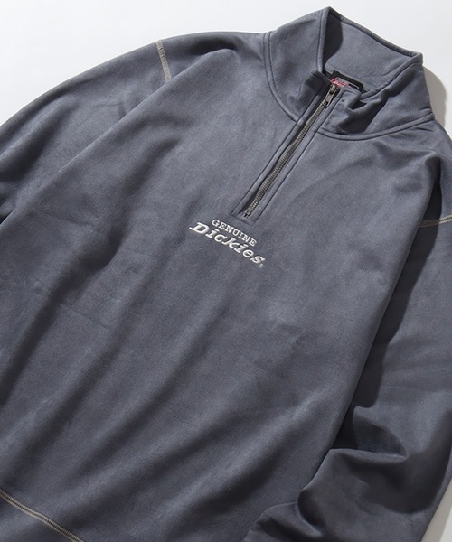 Dickies（ディッキーズ）の「【GENUINE DICKIES/ジェニュインディッキーズ】ポリスウェード 配色 ステッチ ハーフジップ 長袖 スウェット トレーナー（スウェット・メンズ・スミクロ/グリーン/ブルー/オフホワイト・XL/M/L）」の13枚目の写真