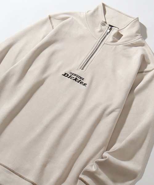 Dickies（ディッキーズ）の「【GENUINE DICKIES/ジェニュインディッキーズ】ポリスウェード 配色 ステッチ ハーフジップ 長袖 スウェット トレーナー（スウェット・メンズ・スミクロ/グリーン/ブルー/オフホワイト・XL/M/L）」の10枚目の写真