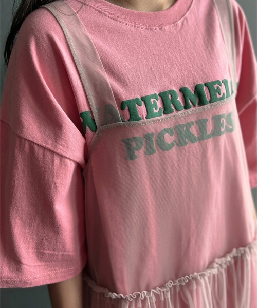 LYEON(リヨン)の「チュールキャミソールワンピース(ワンピース・レディース・オフホワイト/スモークピンク・FREE)」の4枚目の写真