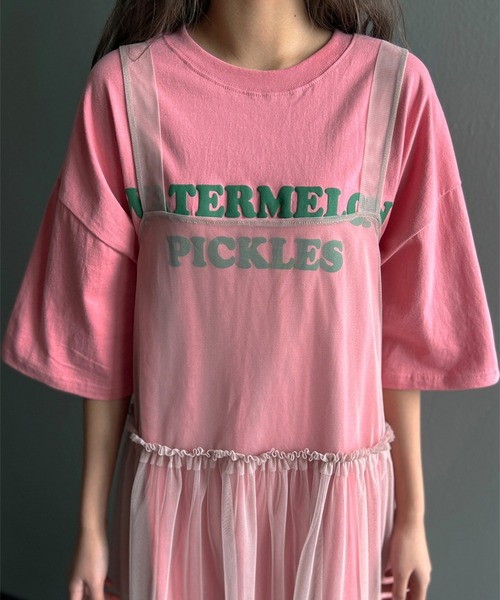 LYEON(リヨン)の「チュールキャミソールワンピース(ワンピース・レディース・オフホワイト/スモークピンク・FREE)」の7枚目の写真