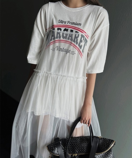 LYEON(リヨン)の「チュールキャミソールワンピース(ワンピース・レディース・オフホワイト/スモークピンク・FREE)」の15枚目の写真