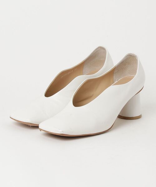 未使用 CLANE WAVE SQUARE PUMPS ホワイト 38 中古・古着通販】CLANE (クラネ) WAVE SQUARE PUMPS ホワイト