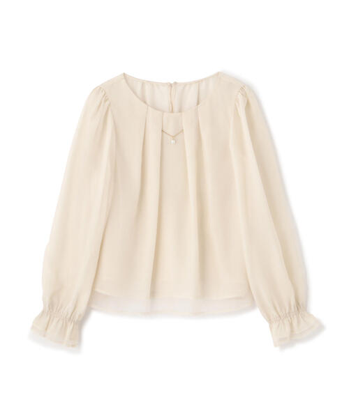 PROPORTION BODY DRESSING（プロポーションボディドレッシング）の「チャーム付きシアータックブラウス / 1214210803（シャツ/ブラウス・レディース・ホワイト系その他/ピンク/ネイビー・SMALL/MEDIUM）」の4枚目の写真