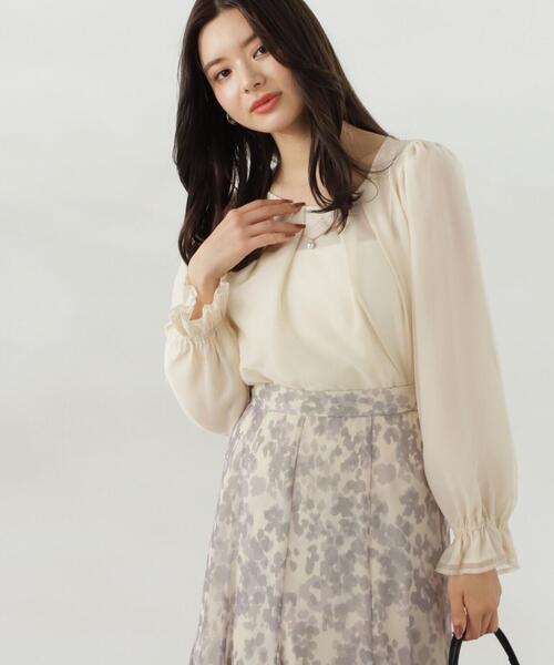 PROPORTION BODY DRESSING（プロポーションボディドレッシング）の「チャーム付きシアータックブラウス / 1214210803（シャツ/ブラウス・レディース・ホワイト系その他/ピンク/ネイビー・SMALL/MEDIUM）」の5枚目の写真