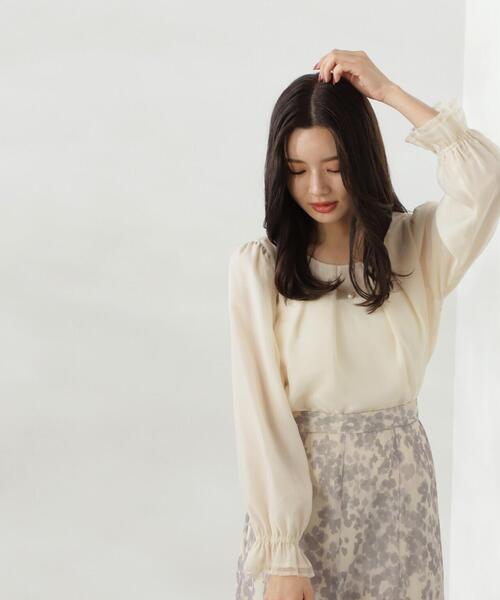 PROPORTION BODY DRESSING（プロポーションボディドレッシング）の「チャーム付きシアータックブラウス / 1214210803（シャツ/ブラウス・レディース・ホワイト系その他/ピンク/ネイビー・SMALL/MEDIUM）」の6枚目の写真