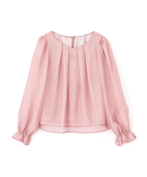 PROPORTION BODY DRESSING（プロポーションボディドレッシング）の「チャーム付きシアータックブラウス / 1214210803（シャツ/ブラウス・レディース・ホワイト系その他/ピンク/ネイビー・SMALL/MEDIUM）」の10枚目の写真