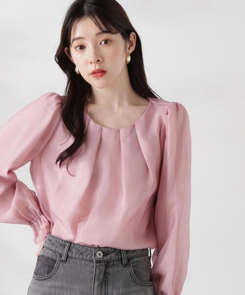 PROPORTION BODY DRESSING（プロポーションボディドレッシング）の「チャーム付きシアータックブラウス / 1214210803（シャツ/ブラウス・レディース・ホワイト系その他/ピンク/ネイビー・SMALL/MEDIUM）」の13枚目の写真