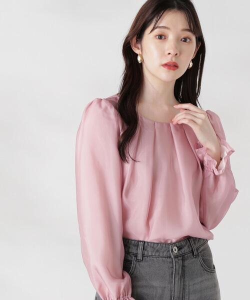 PROPORTION BODY DRESSING（プロポーションボディドレッシング）の「チャーム付きシアータックブラウス / 1214210803（シャツ/ブラウス・レディース・ホワイト系その他/ピンク/ネイビー・SMALL/MEDIUM）」の14枚目の写真